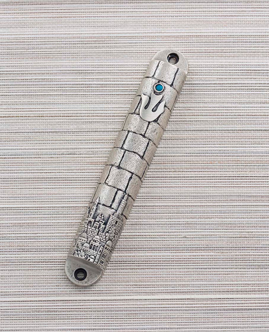 The Western Wall Mezuzah - Turquoise