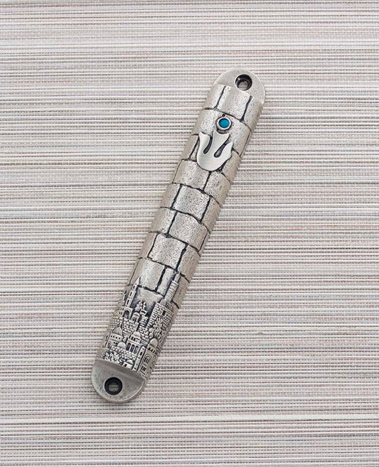 The Western Wall Mezuzah - Turquoise