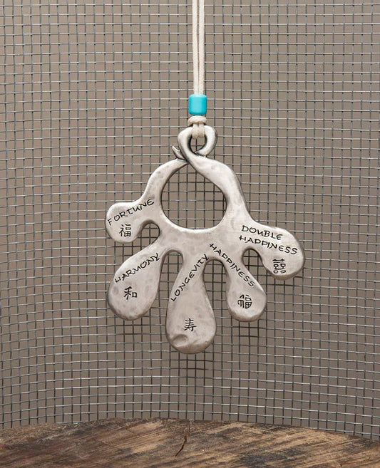 Wall hanging Hamsa with Feng Shui design.