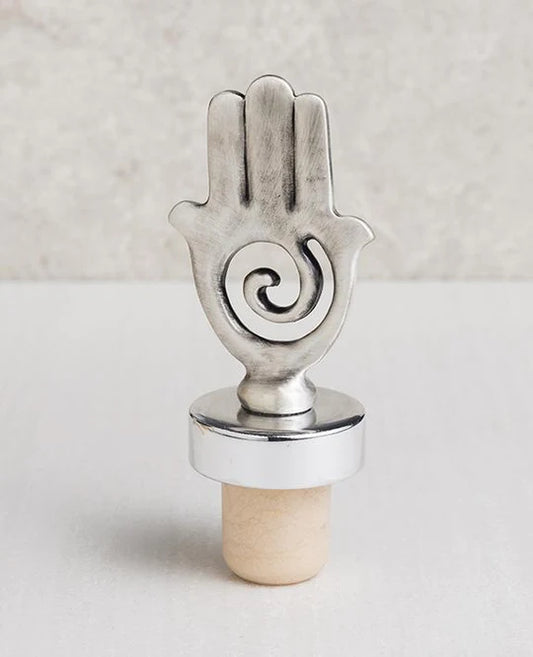 Hamsa-shaped wine stopper.