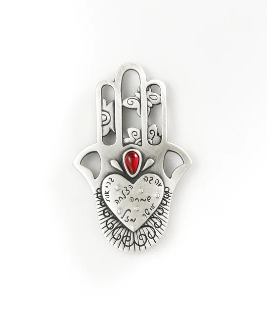 A Blessings Hamsa Magnet - Red